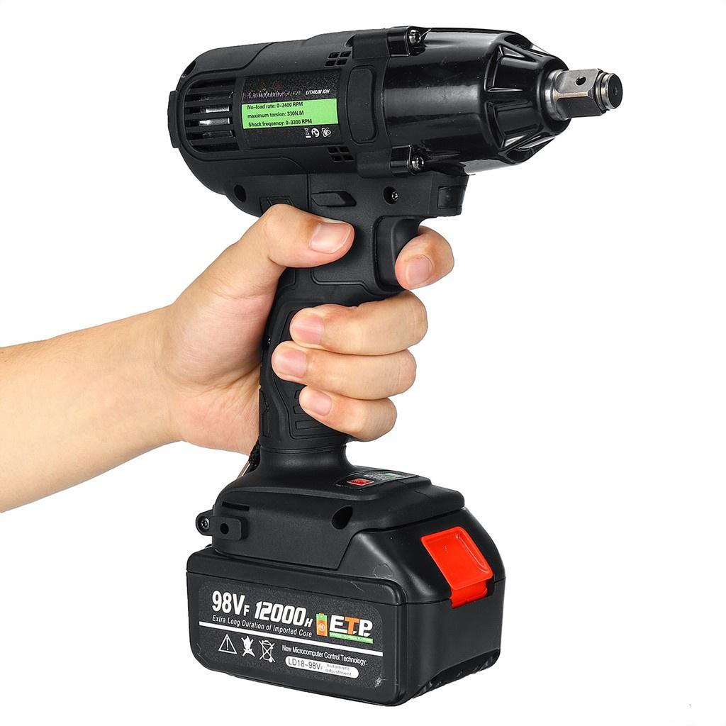 98VF 320NM 12000mAh 110-240V Cordless Electric Impact Wrench Drill Screwdriver
