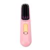 Cordless Hair Straightener Brush 50W Portable Rechargeable Straightening Brush with 3 Temperature Settings Pink