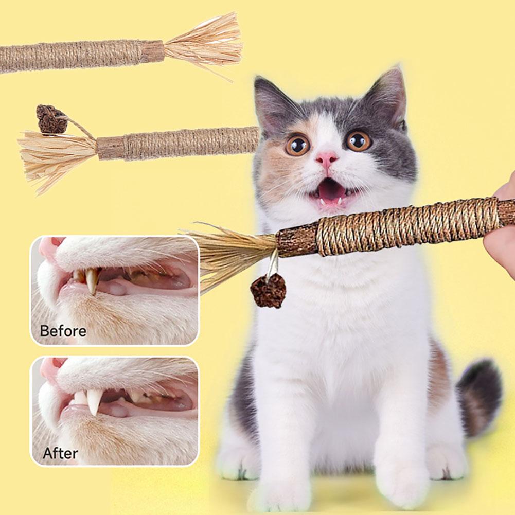 Cat Toys Silvervine Chew Stick Pet Supplies Cleaning Teeth Stick Pet Bite Cat Toy Hemp Rope