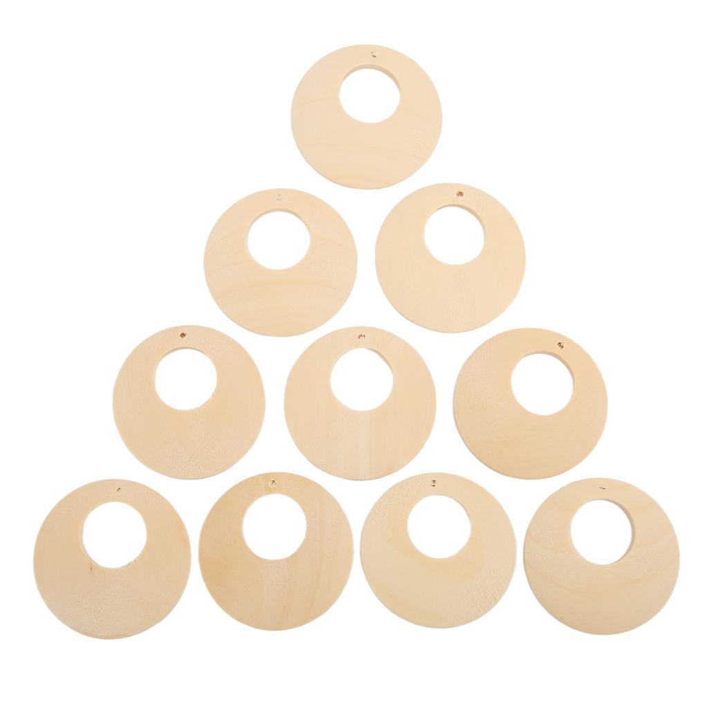 50pcs Wood Earring Blanks Hollow Round DIY Making Easy Coloring Wear Resistant Light Weight Jewelry