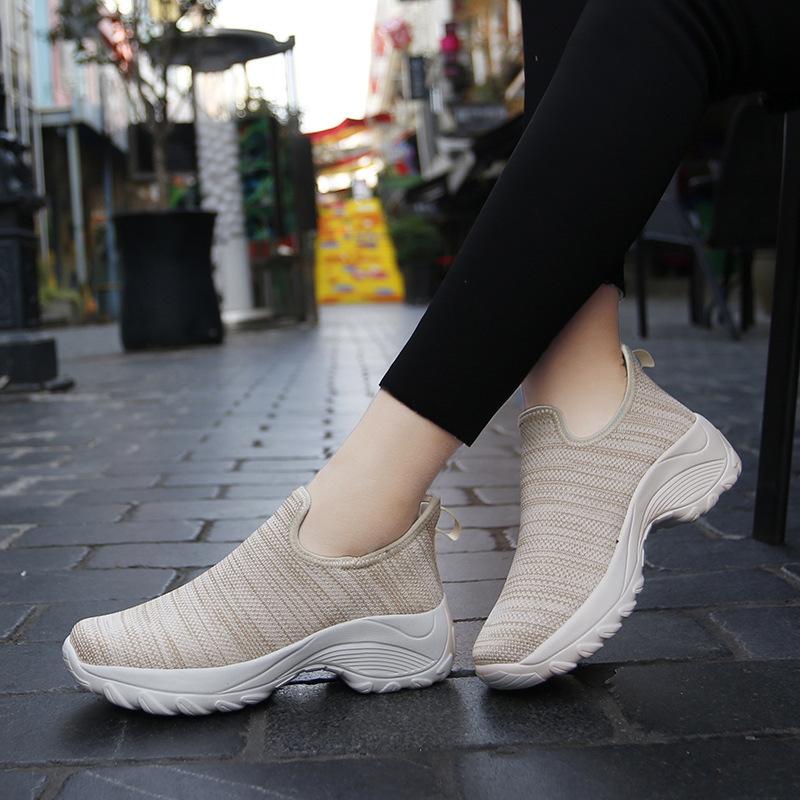 2025 New Spring Soft-soled Fly-woven Mesh Breathable One-pedal Women's Casual Single Shoes Fashion Trend