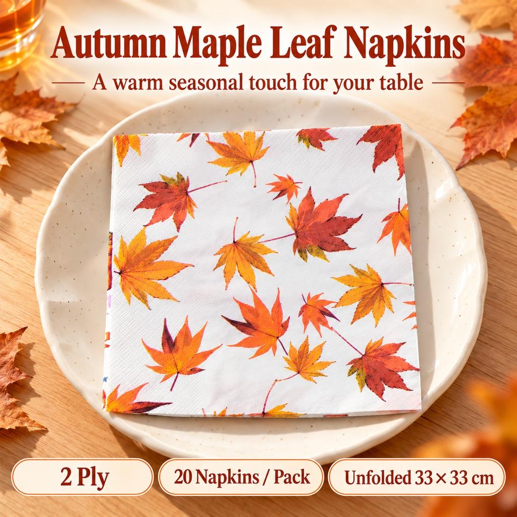 Maple Leaf Paper Napkins 20pcs