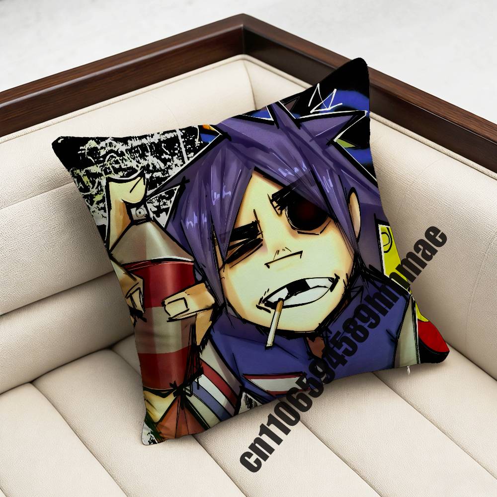 For D-Damon Albarn G-Gorillaz Throw Pillow Case Sham 45X45Cm 35X35Cm Square Home Pillowcase Cushion Cover