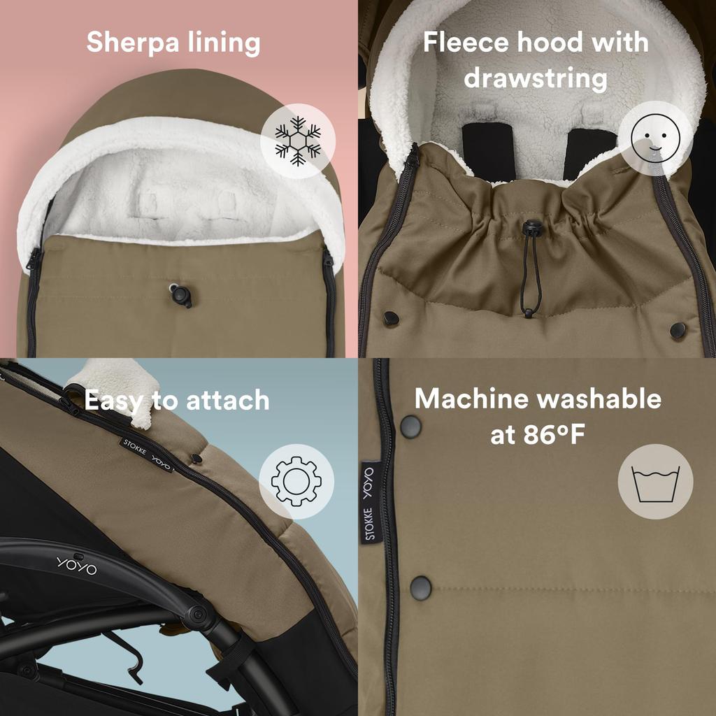 Stokke YOYO Footmuff Toffee, W18.5cm x H5cm x D89cm, 646608