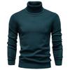 Winter Men Turtleneck Sweater Casual Solid Color Warm Pullover High Quality Slim High Neck Long Sleeve Sweater Men