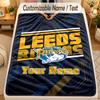 Coperta di Flanella Leeds Rhinos Nome Testo Personalizzato Morbida Calda Plaid Decorazione Casa Regalo