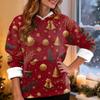 Women's Fashion Casual Long Sleeve Christmas Printed Hooded Sweatshirt