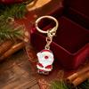 Oil Dripping Pendants 10/20/30Pcs Christmas Keychain Set, Golden Plated Alloy Enamel Keyring Pendant, Kit Santa Tree Reindeer for Holiday Bag