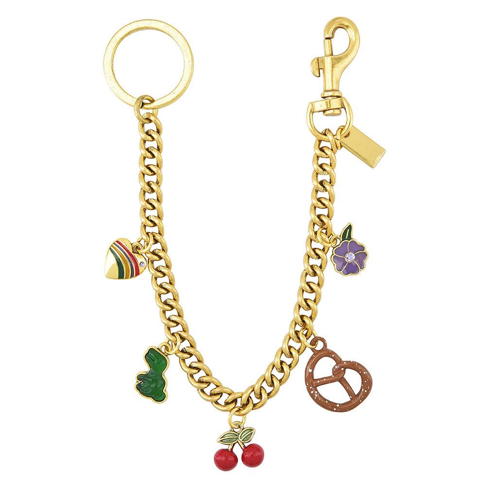 Summer Rainbow Heart Keychain With Dinosaur Pendant For Casual Bag Decor