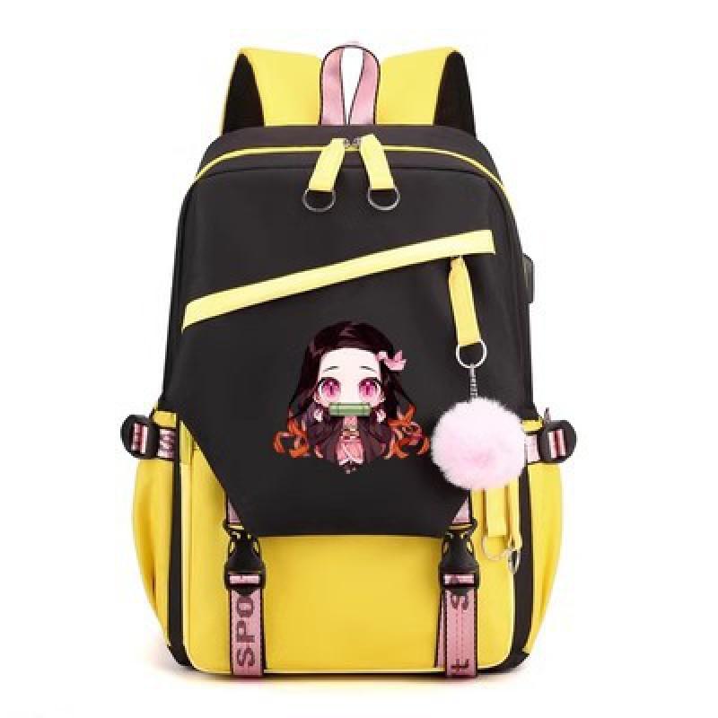 Plecak Tematyczny Anime dla Nastolatków i Studentów Duża Pojemność Torba na Laptop z Portem USB Tkanina Oxford
