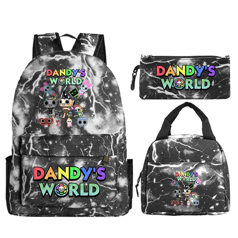 Dandy's World Game Merchandise Printed Children's School Bag Set Teen Backpack Three-piece Set