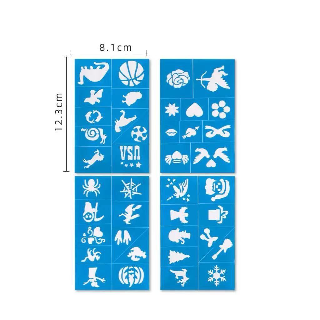 Body Paint Stencils Multi-Color Reusable Drawing Template Spray Painting Stencil Kit
