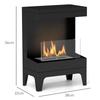 Freestanding Bioethanol Fireplace with 0.9L Burner and 3.3 Hour Burn Time, 38x22x54 cm, Black