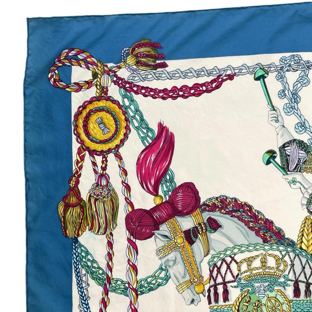 HERMES Carre 90 Le Timbalier Timpanist scarf multicolor Women used