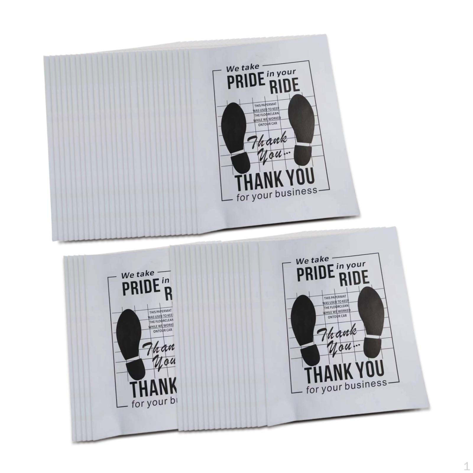 

50x автомобильных бумажных ковриков для защиты коврового покрытия внедорожников, грузовиков, такси White Style A