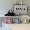 Casual solid interior compartment shoulder bag for women high quality PU zipper bags stitching line