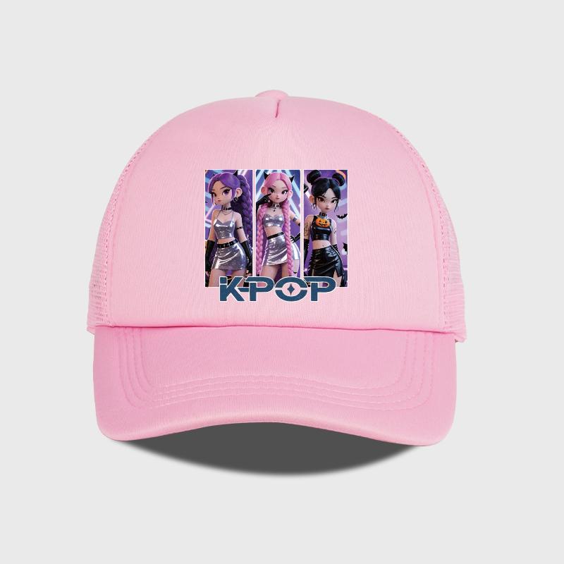 Berretto da Baseball a Rete per Ragazza Anime Cool K-Pop - Cappellino Regolabile con Fibbia - Cappello Unisex Stile Street K-Pop