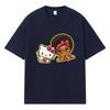 2026 Hello Kitty and Girl Printed Graphic Y2k Harajuku Streetwear 100% Cotton T Shirt Casual Oversized Summer Men T-shirt
