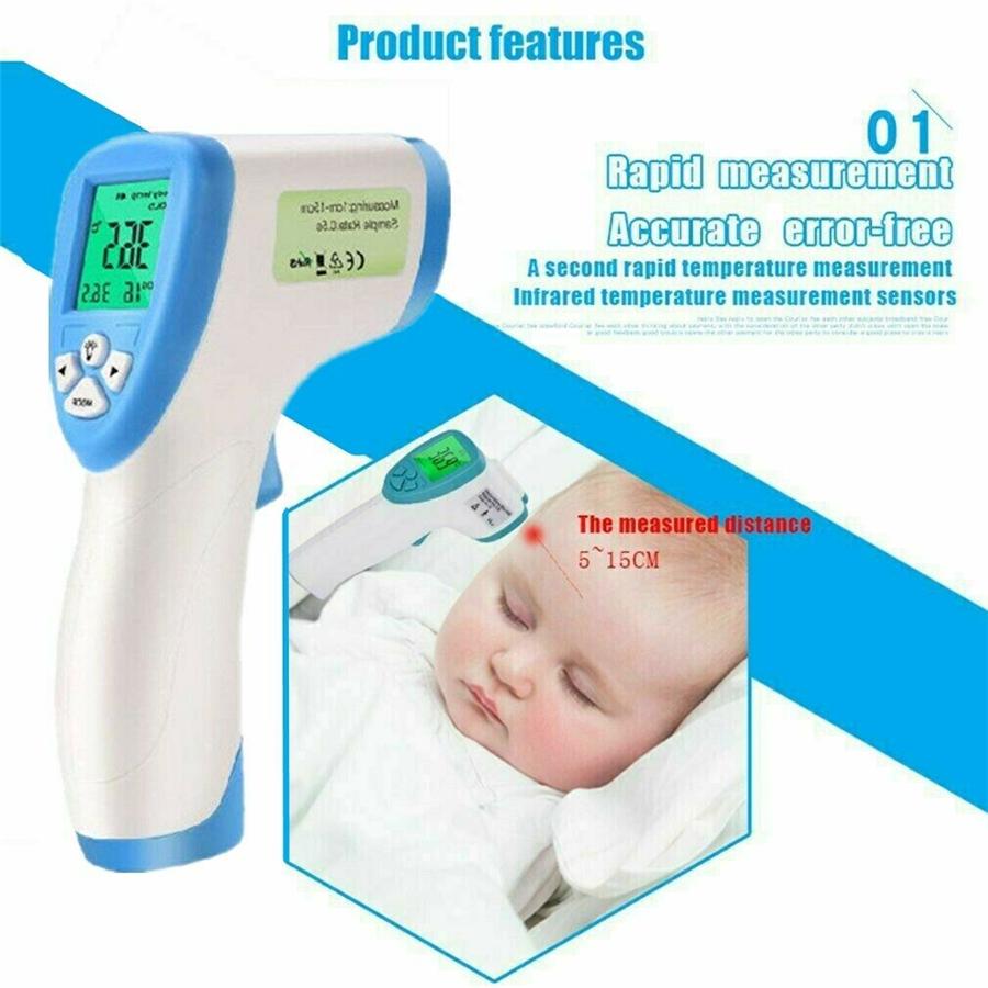 Digital 3 Colors IR Infrared Forehead Thermometer Gun fever Temperature Measurement Hs