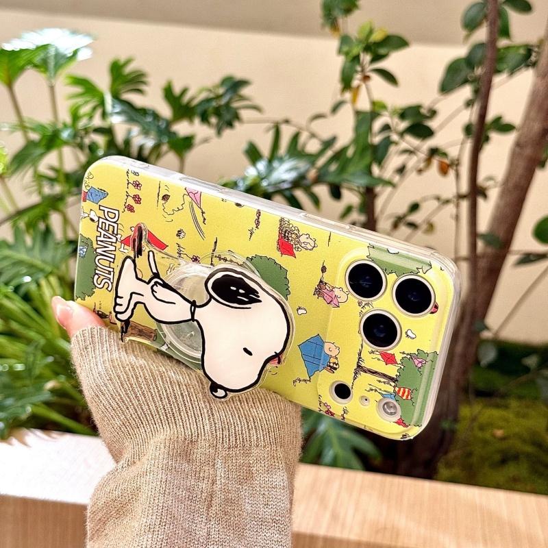 Cute Cartoon Cactus Snoopy Kite Soft TPU Phone Case For iPhone 11 12 13 14 15 16 17 Pro Max Plus Air Funny Snoopy Holder Cover