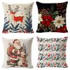 New Christmas Pillowcase Christmas Snowman Living Room Decoration Linen Sofa Cushion Cover Car Waist Pillowcase Cover