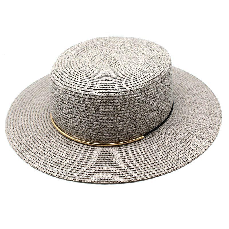 Small Fresh Green Wide Brim Flat Top Top Hat Women's Spring Summer French Sun Beach Sun Hat Color
