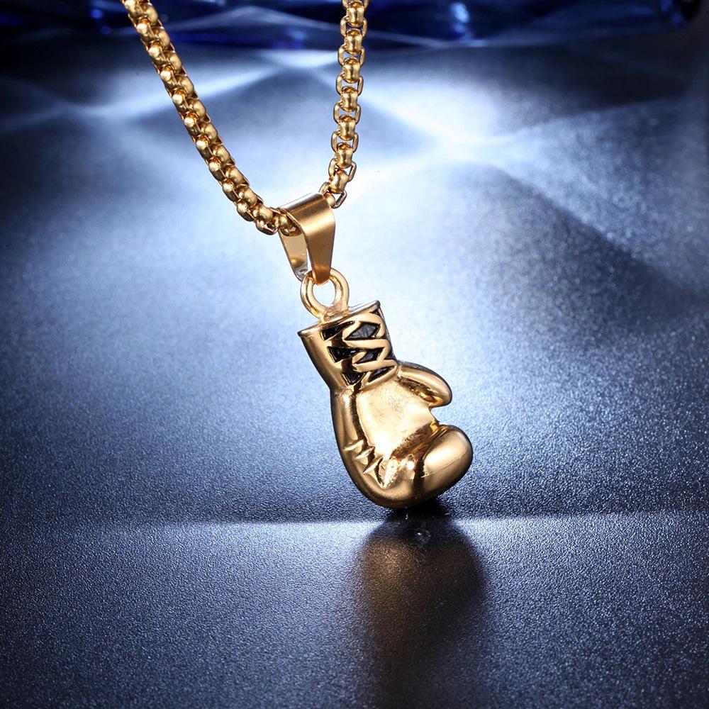 European & American Street Hip Hop Stainless Steel Boxing Glove Couple Necklace - Personalized Titanium Steel Jewelry