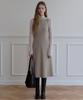 Plack Woman Front Pleated Maxi Dress Beige