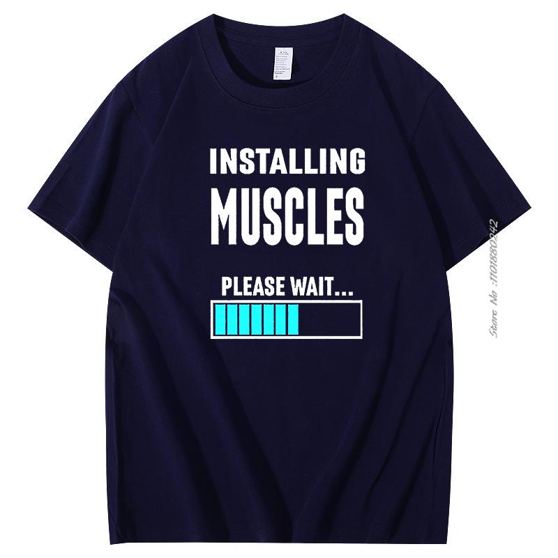 Bodybuilding Muscle Training Cotton Tshirt Installing Muscles Short Sleeve Tshirt Summer New Shirts And Tshirts Print T Shirt