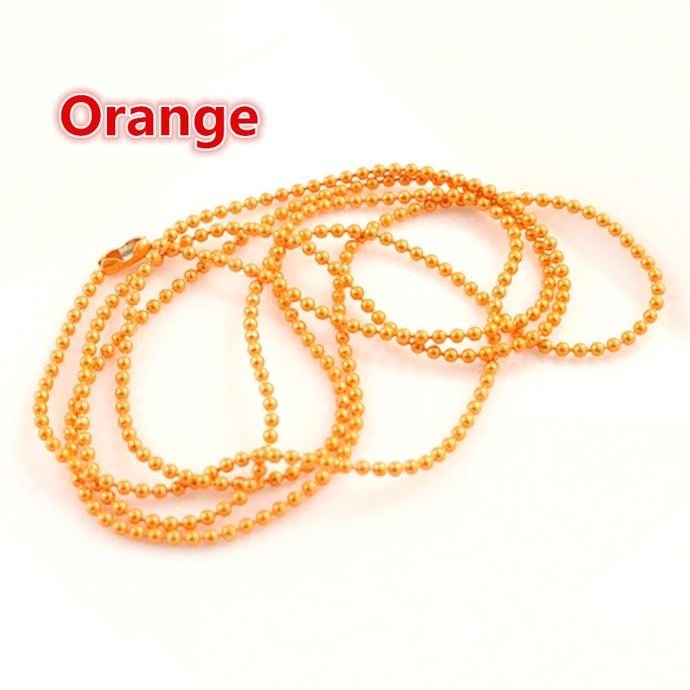 5pcs 1.5 2.0 2.4mm Length 70cm (27.5 inch) 10 Colors Plated Ball Beads Chain Necklace Bead Connector For Charms Base and Tray