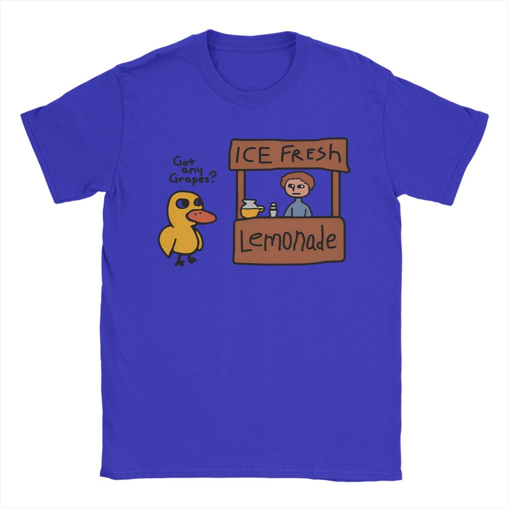 Novelty Got Any Grapes T-Shirts Men Round Neck Pure Cotton T Shirt Funy Cute Duck Song Short Sleeve Tee Shirt Plus Size Clothing