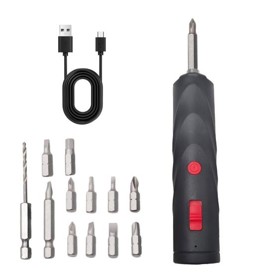 

Аккумуляторный электрический набор отверток Перезаряжаемый мини-набор электроинструментов с 12 битами Ручной Электрический Гибридный режим Инструмент для закручивания/откручивания