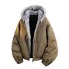Men's Retro Winter Velvet Fur Hooded Parka - Loose Fit, Couple's Style Cotton Jacket
