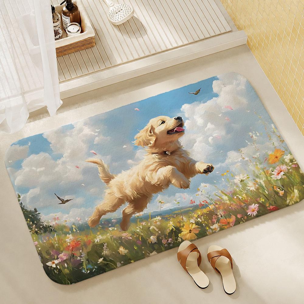 Art-dogS Floor Mat Shower Foot Mat, Bedside Carpet, Entrance Absorbent Doormat, Soft Non-Slip