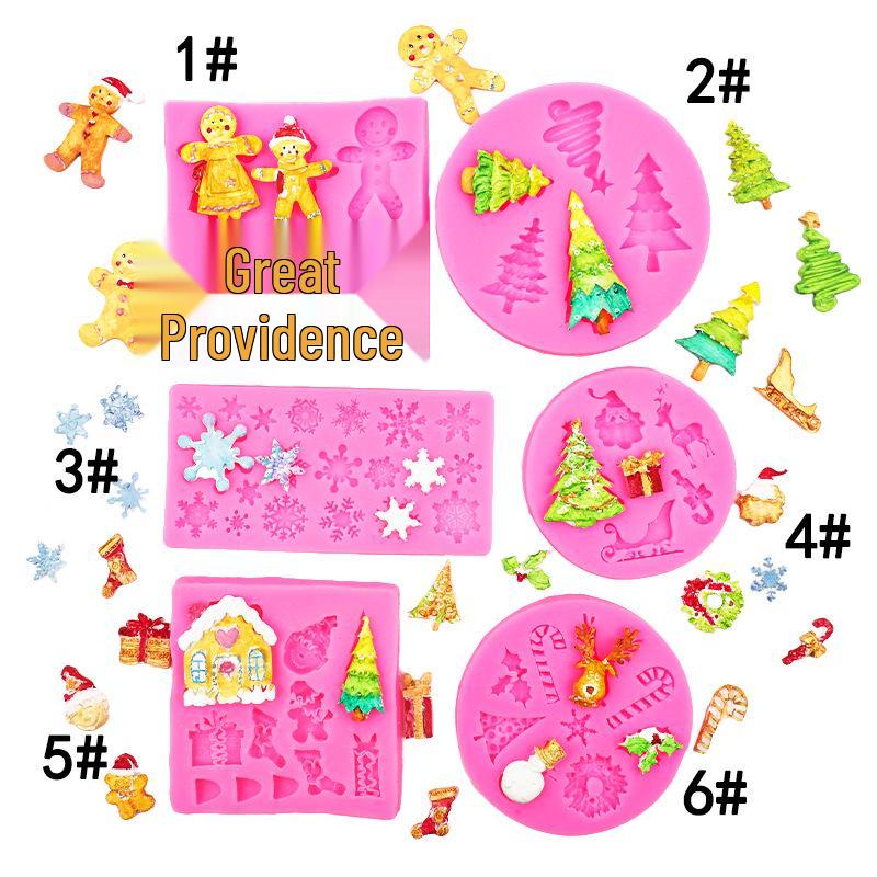 Christmas Snowflake Tree & Reindeer Fondant Cake Molds Set