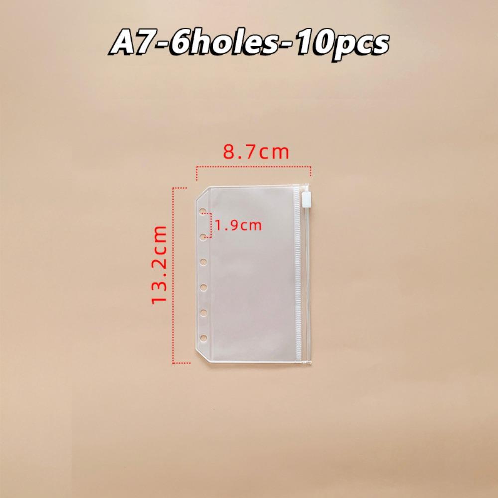 PVC Loose-leaf Notebook Inner Bag Frosted Waterproof Loose-leaf Zipper Bag A4/A5/A6/A7/B5 Binder Storage Pockets School Office