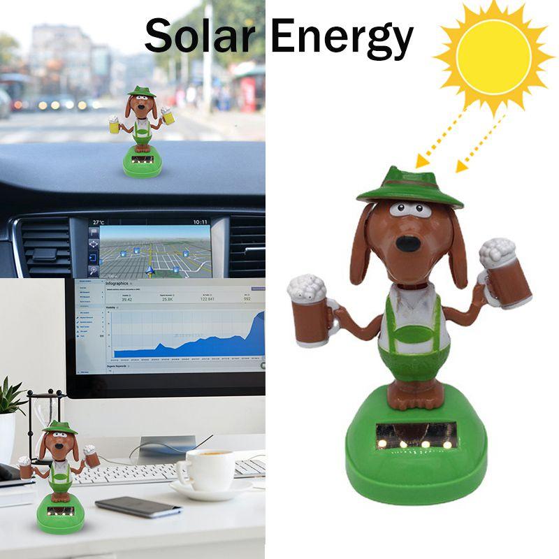 Lustiges solarbetriebenes Bierhund Schaukel-Tanz-Spielzeugauto Dekoration Einzigartiges Geschenk für Kinder