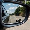 Cute Peeking Cat Rearview Mirror Decal,Black Cat Vinyl Sticker for Car Interior,Waterproof Auto Accessory