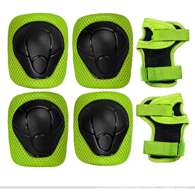 

Children s Protective Gear Set for Skating & Balance: Knee, Wrist, Elbow Pads One Size трава зеленый