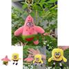 Adorable Spongebob And Patrick Plush Keychain Toys For Kids With Soft Short Plush Fur