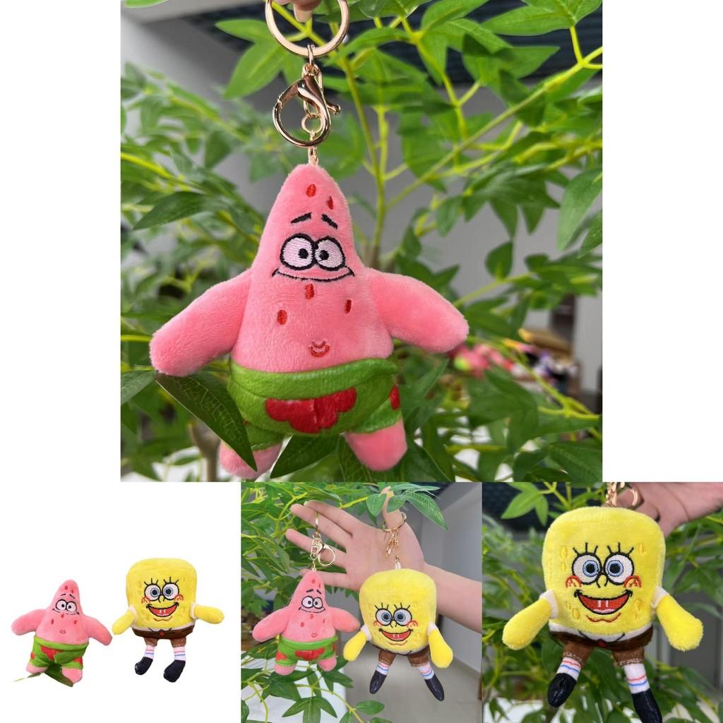 Adorable Spongebob And Patrick Plush Keychain Toys For Kids With Soft Short Plush Fur