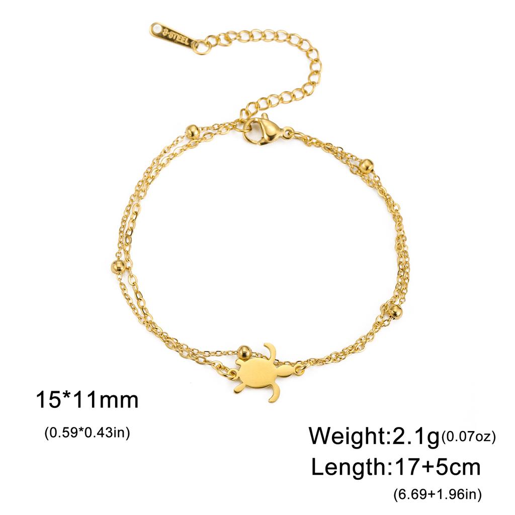 Cazador Animal Turtle Hand Bracelet for Women Stainless Steel Jewelry Beads Chain Bracelet Cute Birthday Gift Trend 2026 New