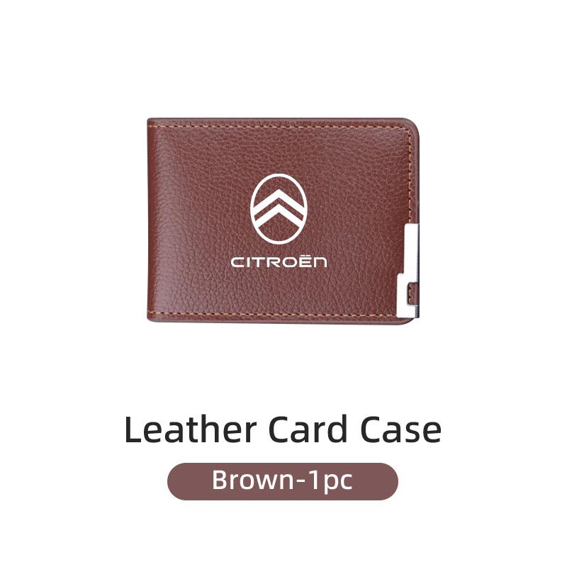 Litchi Texture Leather Driver License Holder For Citroen C4 C3 C5 C1 C2 Berlingo Celysee Cactus Picasso Aircross KR8