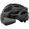 Mountainbike-Helm mit Brille, Integrierter Reithelm, Atmungsaktive Kappe für Damen und Herren, Winddicht für Zusteller