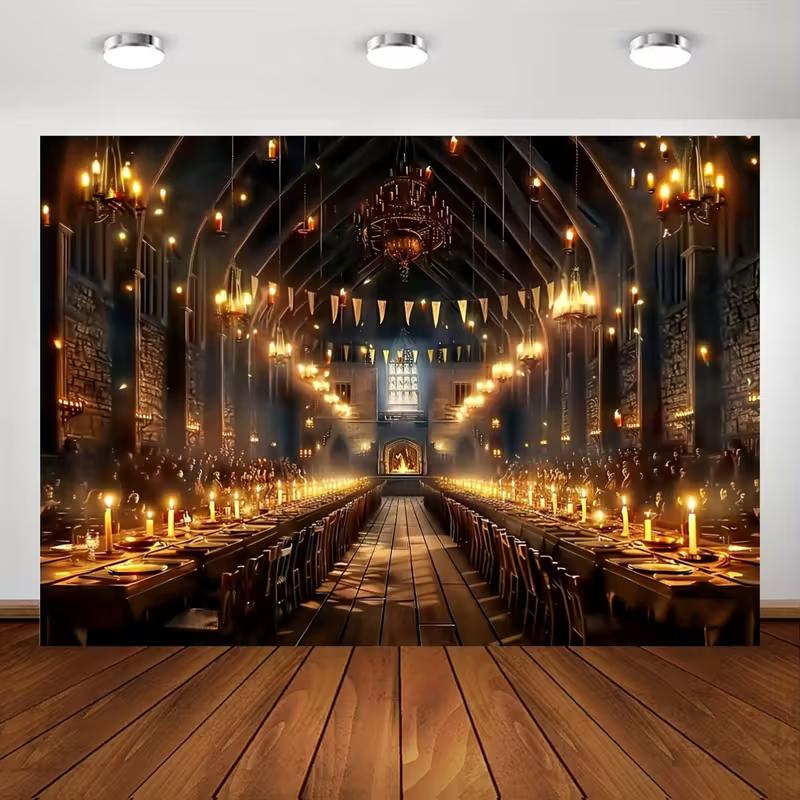 

2D Magical Great Hall Backdrop, Wizard School Party Tapestry for Photoshoot 47.2x31.5inch/120*80cm