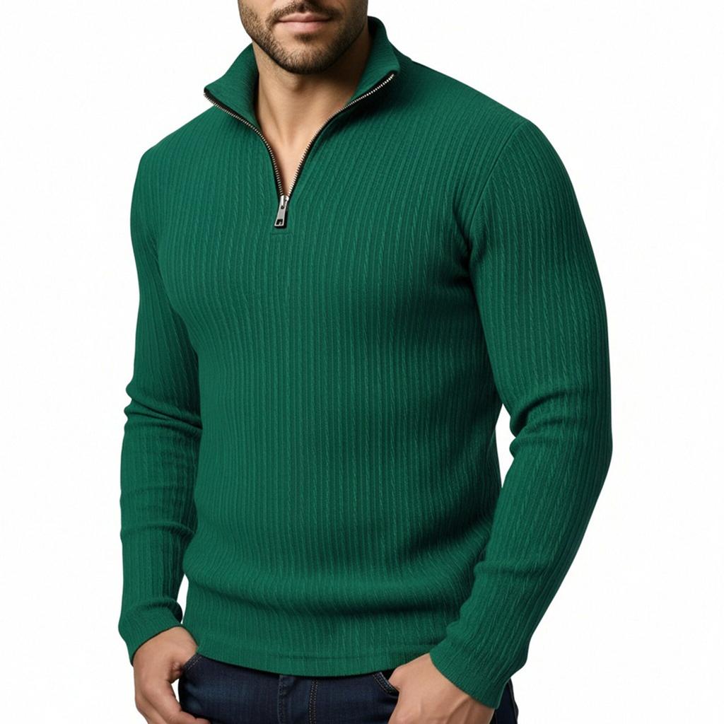Men's Casual Quarter-zip Shirt Long-sleeve Top