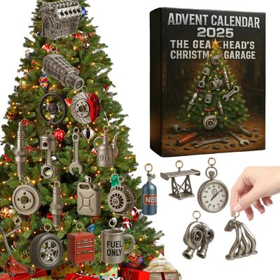 2025 Advent Calendar Christmas Ornament 24 Days Mystery Box Car Parts Tool Halloween Countdown Box Gifts for Car Enthusiasts