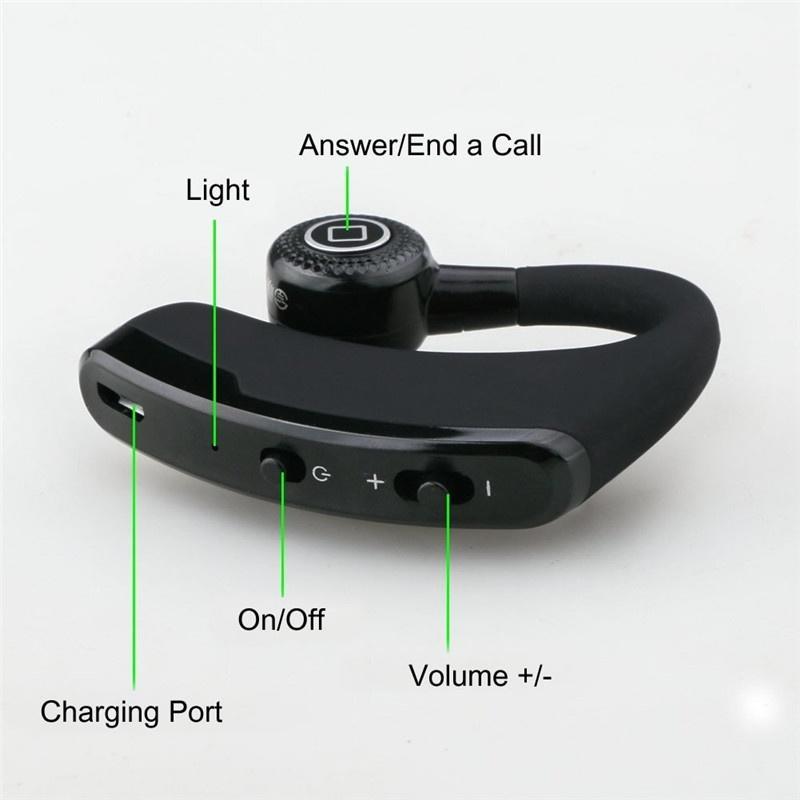 V9 Handsfree Bluetooth Earphone Voice Control Noise Cancelling Stereo Wireless Headphone