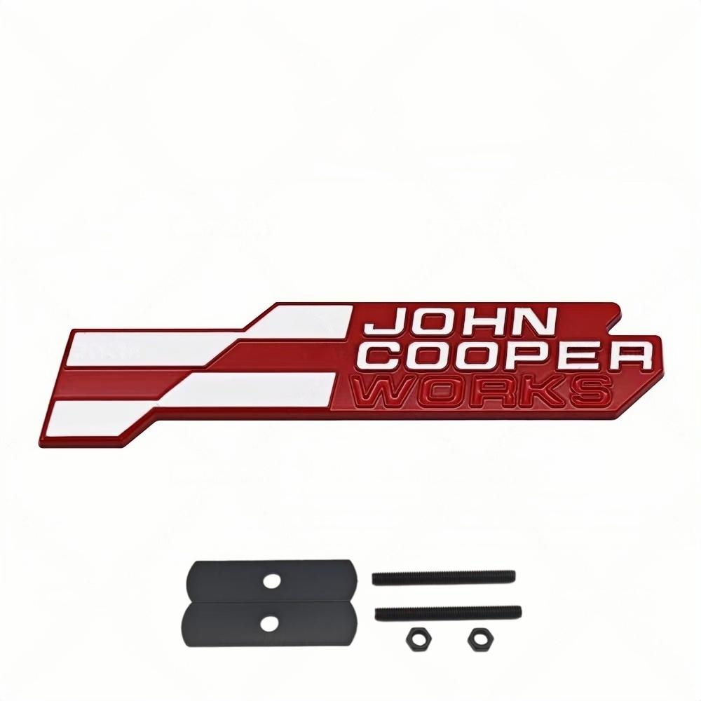 Adesivo Distintivo Metallo 3D JCW John Cooper Works Griglia Anteriore Emblema Portellone Posteriore Decalcomania