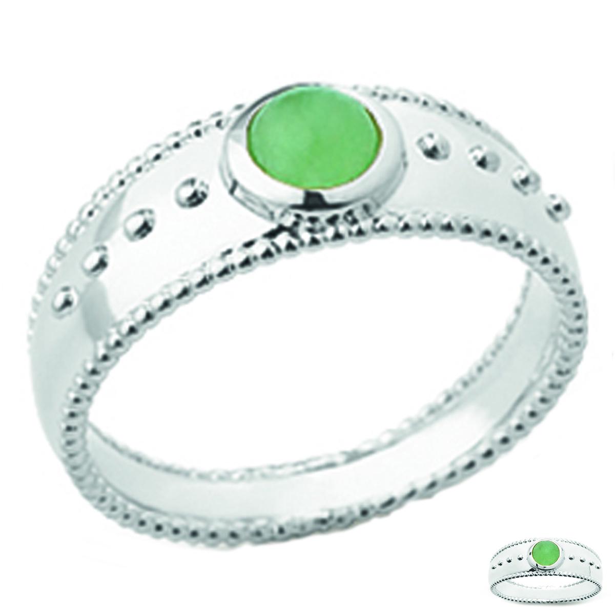 

Серебряное кольцо Клеопатра зеленый авантюрин серебро (родий) - 7 мм